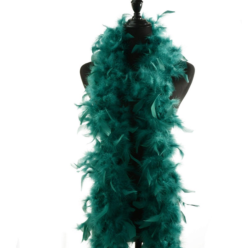 Flydreamfeathers 40 Gram 72" Long, Turkey Chandelle Feather Boa, Dancing Wedding Crafting Party Dress Up, Halloween Costume Decoration (Teal Color) - Image 3